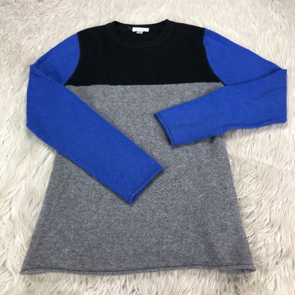 Garnet Hill Sweaters - Garnet Hill Colorblock Cashmere Pullover Sweater